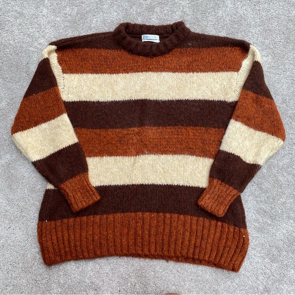 Urban Outfitters Rust and Burgundy Striped Knit Sweater - Picture 1 of 4